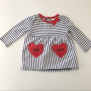 Navy and white strip dress